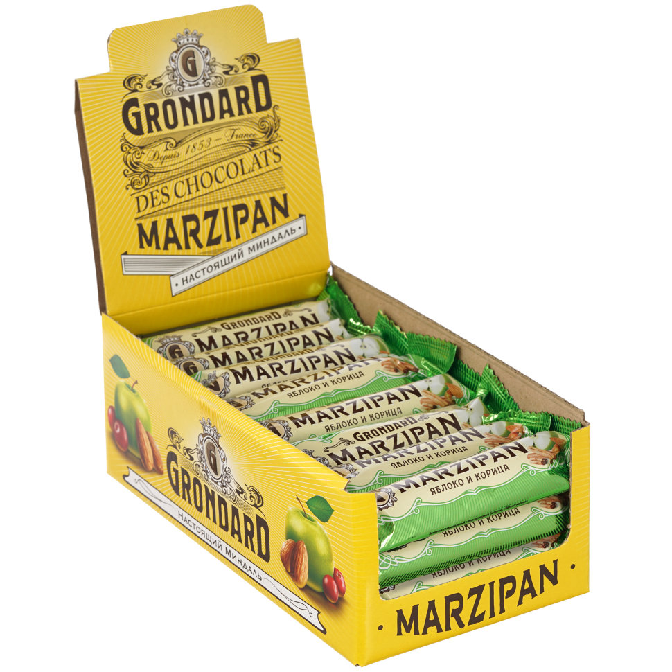  TM Grondard     (9388) Батончики глазированные Марципановые Яблоко-Корица, (24шт по 50г)     в Новошахтинске