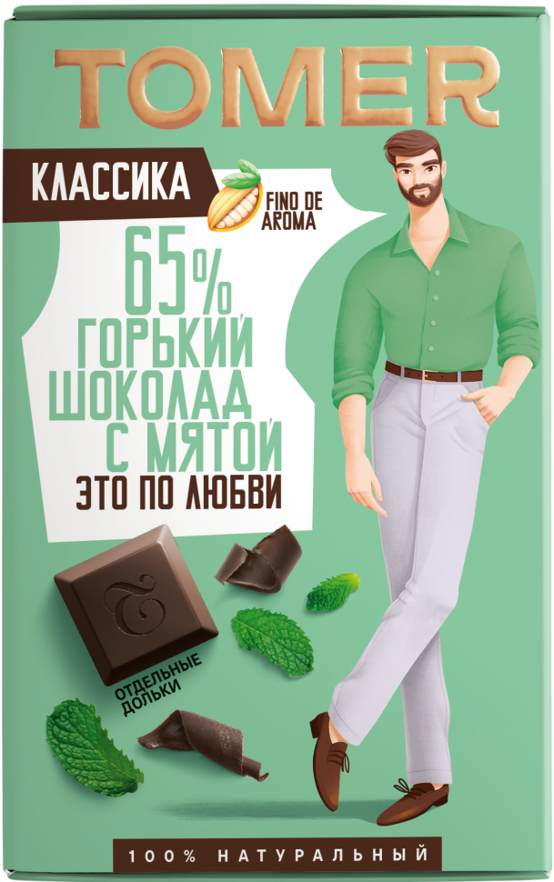  Фабрика Томер  Горький шоколад с МЯТОЙ, 90г в Новошахтинске